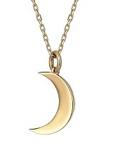 very nice gold moon shape childrens necklace